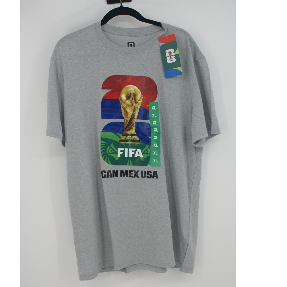 FIFA World Cup 2026 Canada Mexico USA T-Shirt Grey XL NWT 1975288